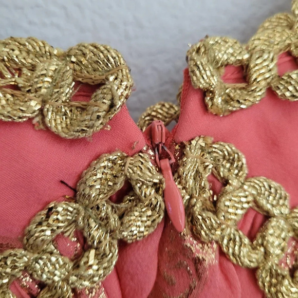 Milly Women's Babydoll Dress Size 2 Pink Paisley Sleeveless V-Neck Pullover - Picture 5 of 10